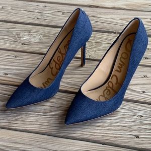 Sam Edelman Hazel Denim Pointed Toe Pumps